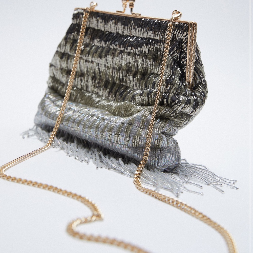Zara beaded fringed crossbody NWT